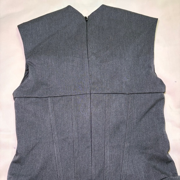 House of CB- Eleanor Charcoal Pleated Corset Dress Size Medium Mini Gray - Picture 7 of 11